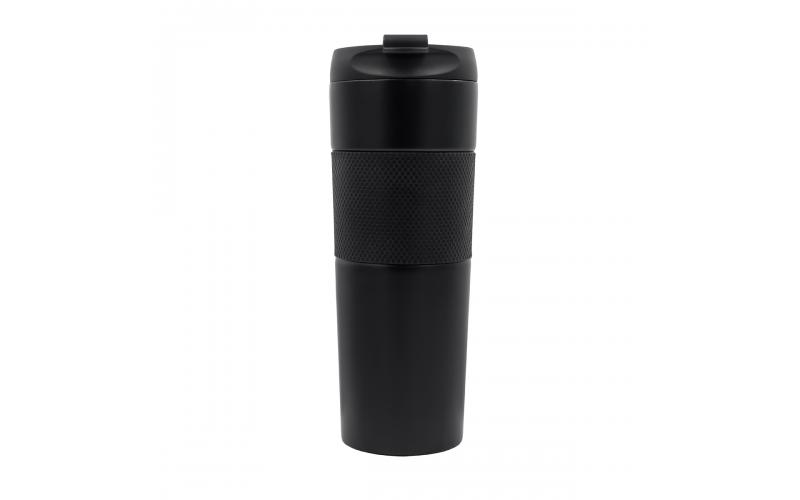 Kubek termiczny z french press Aspet 450 ml, czarny