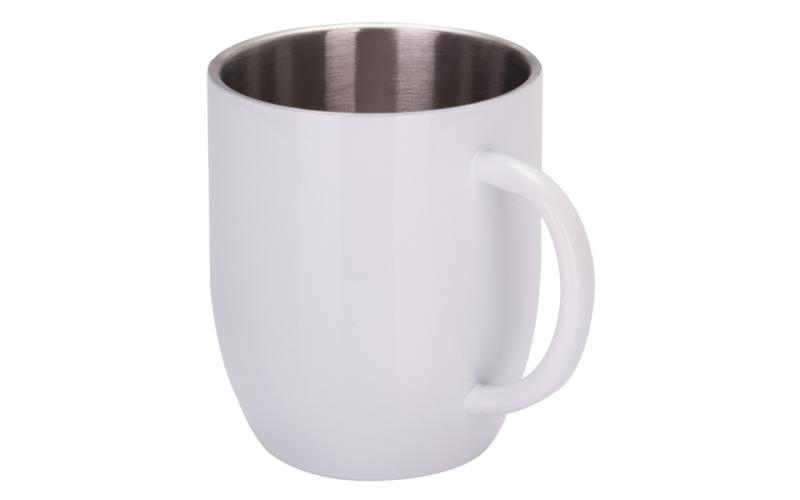 Kubek stalowy z powłoką sublimacyjną Alis 350 ml , biały