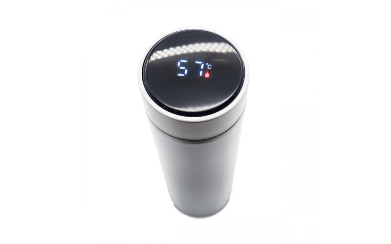 Kubek termiczny z termometrem Falco 420 ml, biały