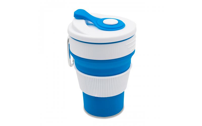 Kubek silikonowy Flexi 350 ml, niebieski