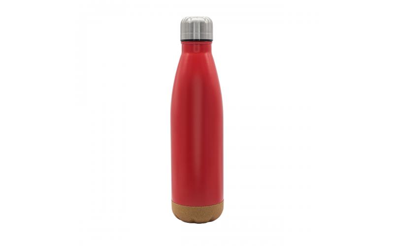Butelka termiczna z korkowym spodem Jowi 500 ml, czerwony