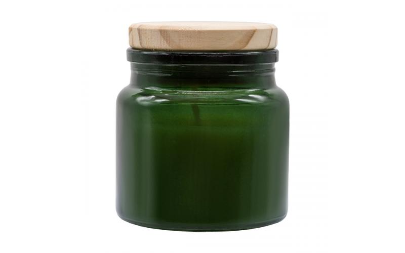 Świeca zapachowa w szkle Lemora, ciemny zielony