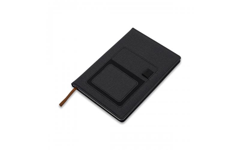 Notes z kieszonką na telefon Irun, czarny