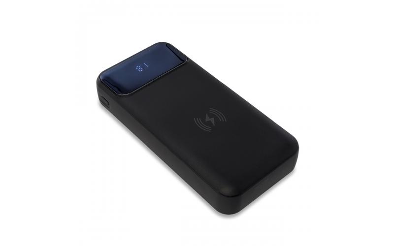 Power bank 20000 mAh z ładowarką indukcyjną Supremi, czarny