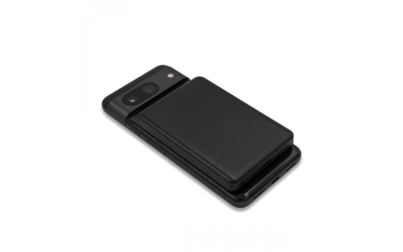 Magnetyczny bezprzewodowy power bank 5000 mAh Yuki, czarny