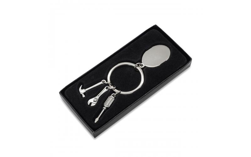 Brelok z motywem narzędzi Clemi, srebrny
