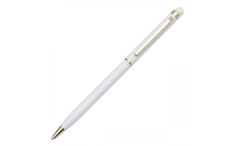 Długopis aluminiowy Touch Tip Gold, biały