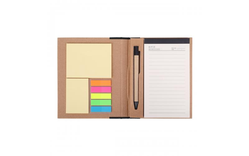 Notes memo 100x180/70k linia Kraft Paper, czarny/beżowy