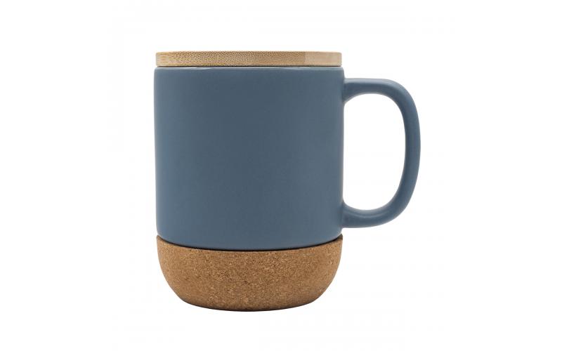 Kubek ceramiczny z bambusową przykrywką Giulia, szary