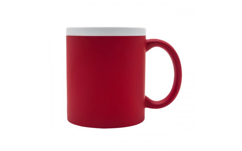 Kubek ceramiczny Velutti 350 ml, czerwony