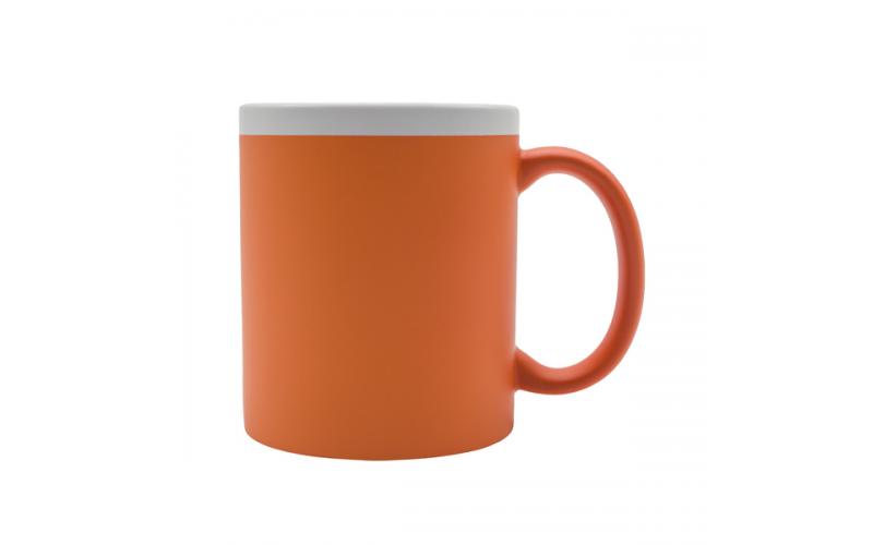 Kubek ceramiczny Velutti 350 ml, pomarańczowy