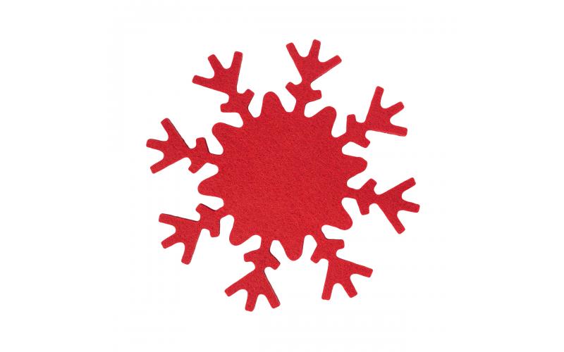 Podkładki filcowe Snowflake, czerwony