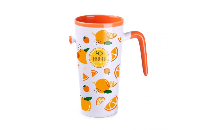 Idea 390ml biały/pomarańczowy