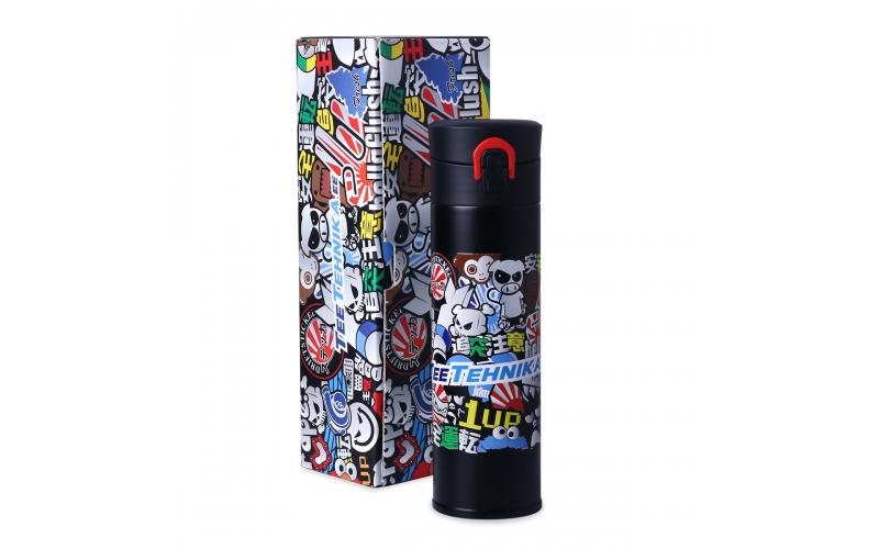 Meteor 320ml czarny/stalowy