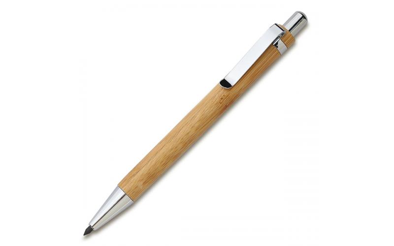 Bambusowy, wieczny długopis/ołówek w etui Lakimus, beżowy