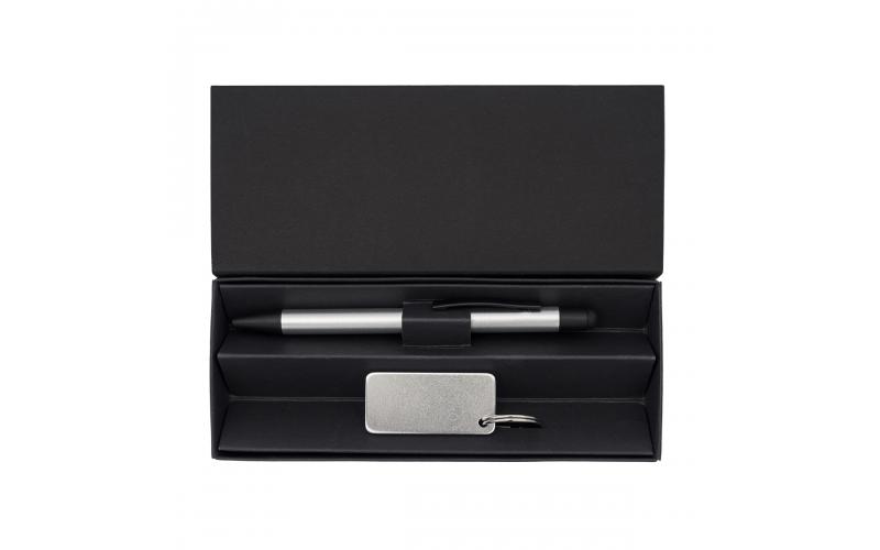 Zestaw upominkowy długopis i brelok Couple, srebrny