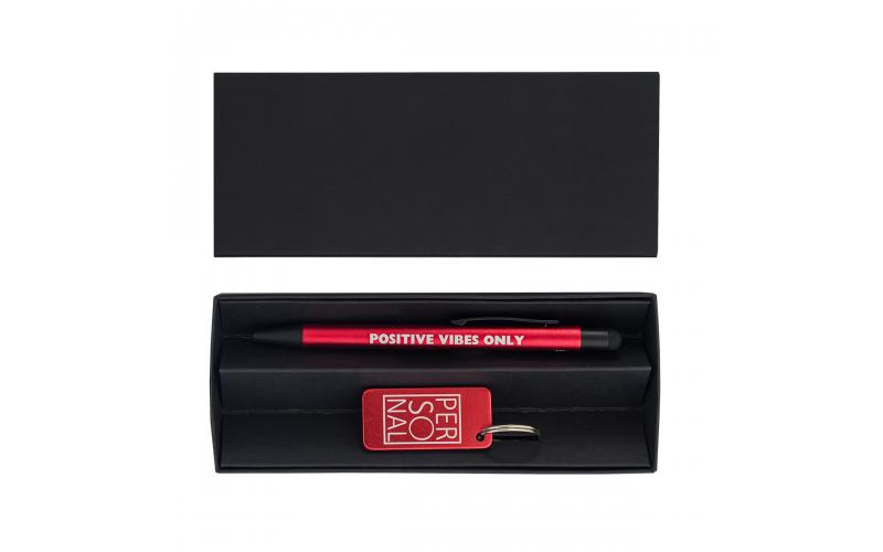 Zestaw upominkowy długopis i brelok Couple, czerwony