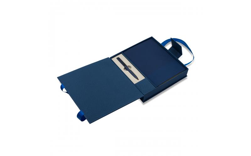 Zestaw upominkowy notes z długopisem Lovina, granatowy