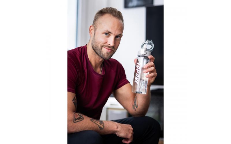 Bidon ze słomką Amad 800 ml, szary