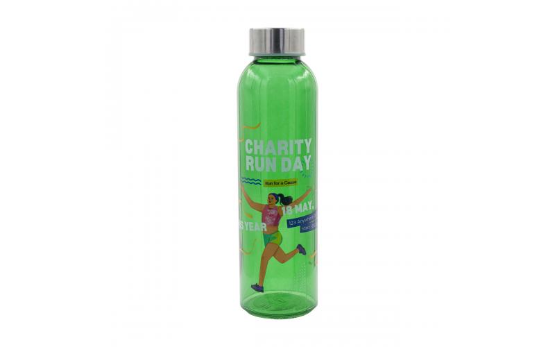 Kolorowa, szklana butelka Aqua Kuba 500 ml, zielony
