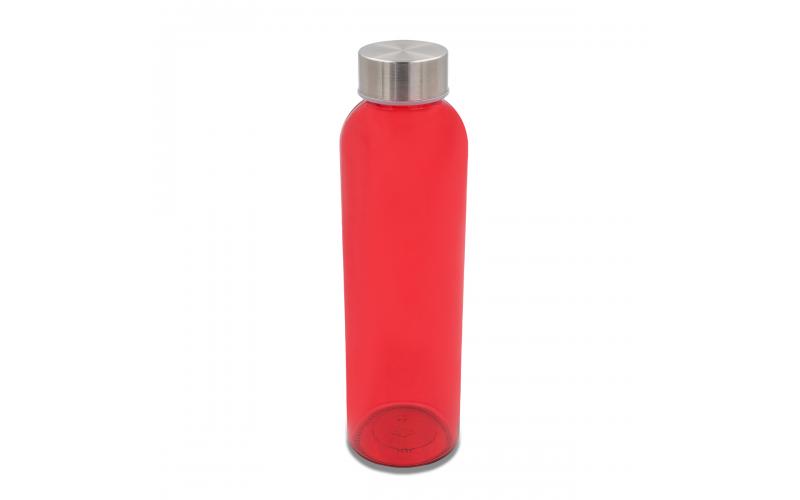 Kolorowa, szklana butelka Aqua Kuba 500 ml, czerwony