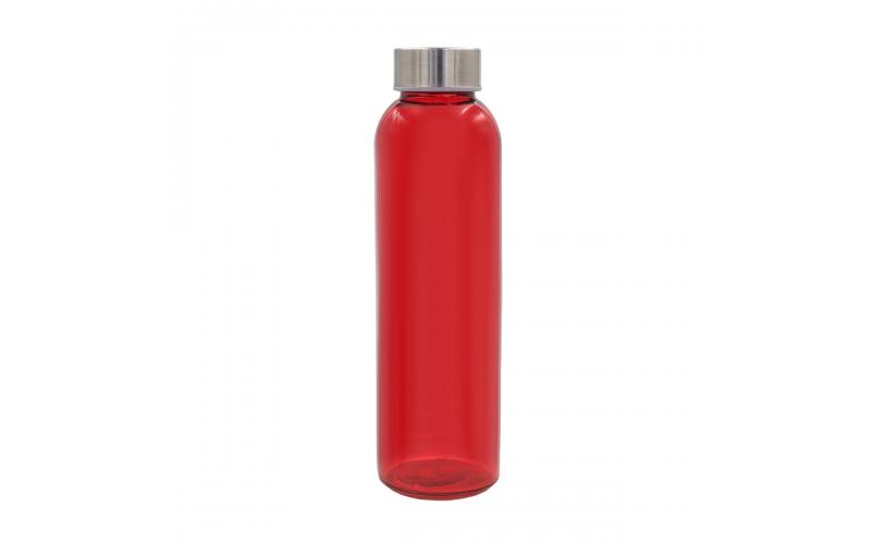 Kolorowa, szklana butelka Aqua Kuba 500 ml, czerwony