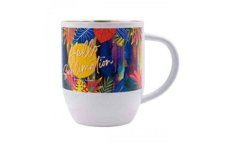 Kubek stalowy Day Alis z powłoką sublimacyjną 350 ml, biały