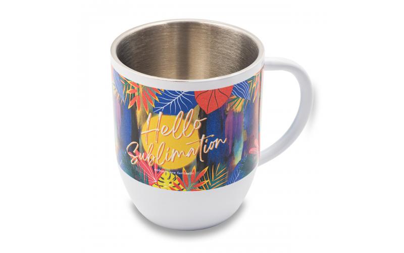 Kubek stalowy Day Alis z powłoką sublimacyjną 350 ml, biały