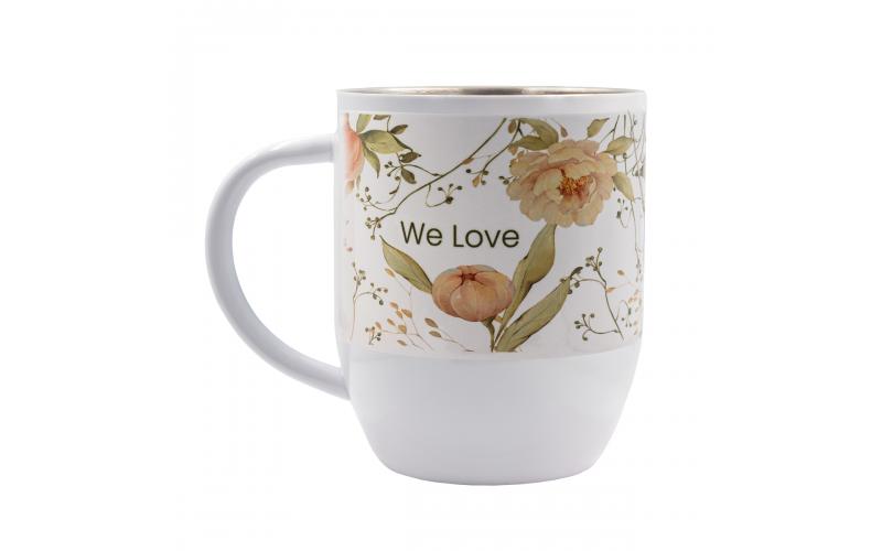 Kubek stalowy Day Alis z powłoką sublimacyjną 350 ml, biały