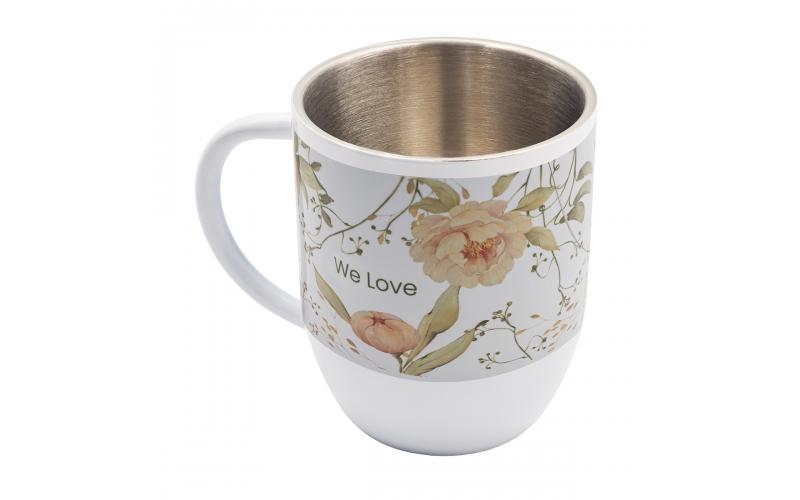 Kubek stalowy Day Alis z powłoką sublimacyjną 350 ml, biały