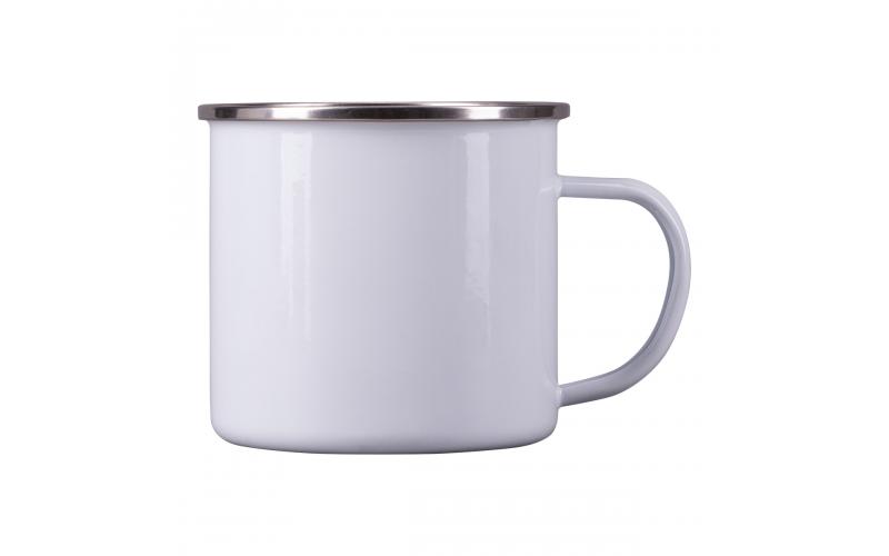 Kubek emaliowany z powłoką sublimacyjną Odis 500 ml, biały