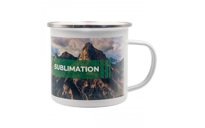 Kubek emaliowany z powłoką sublimacyjną Odis 500 ml, biały