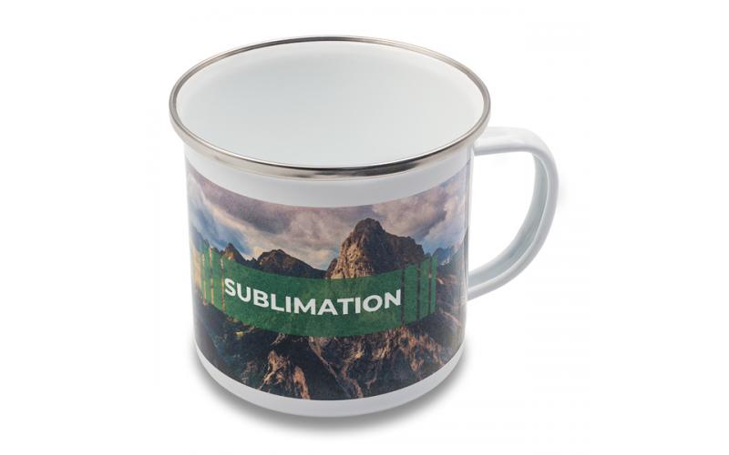 Kubek emaliowany z powłoką sublimacyjną Odis 500 ml, biały