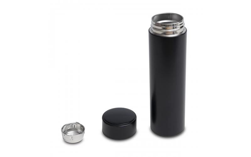 Kubek termiczny z termometrem Falco 420 ml, czarny