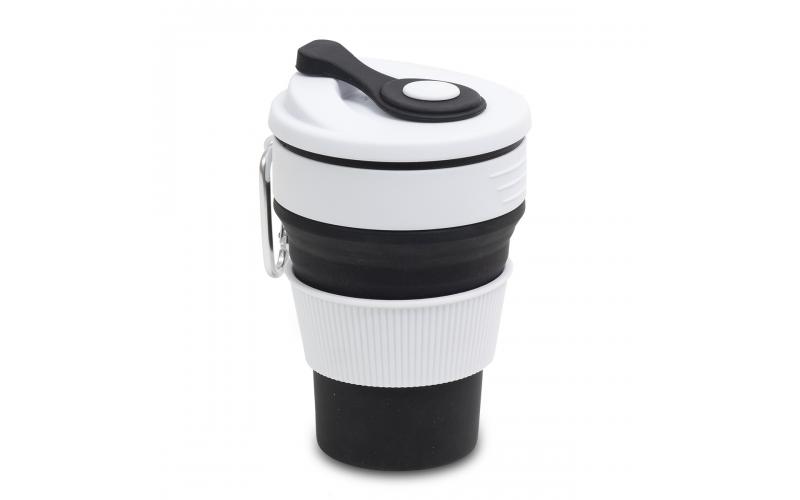 Kubek silikonowy Flexi 350 ml, czarny