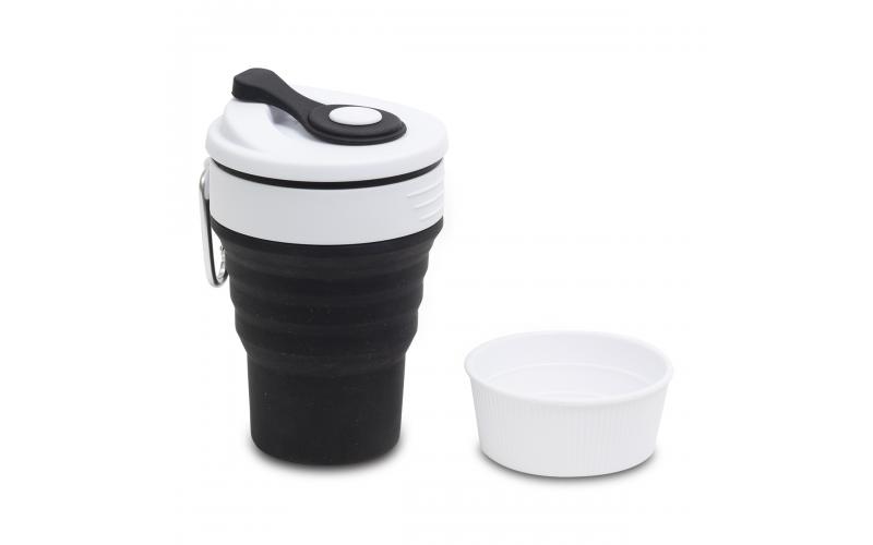 Kubek silikonowy Flexi 350 ml, czarny