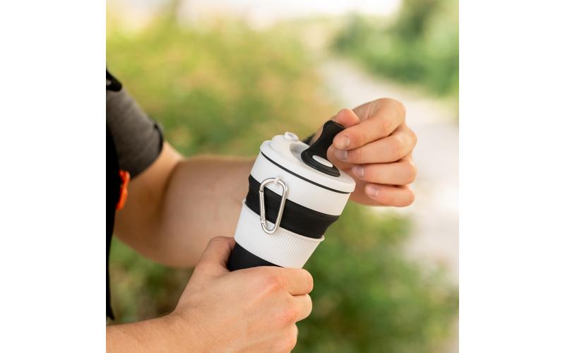 Kubek silikonowy Flexi 350 ml, czarny