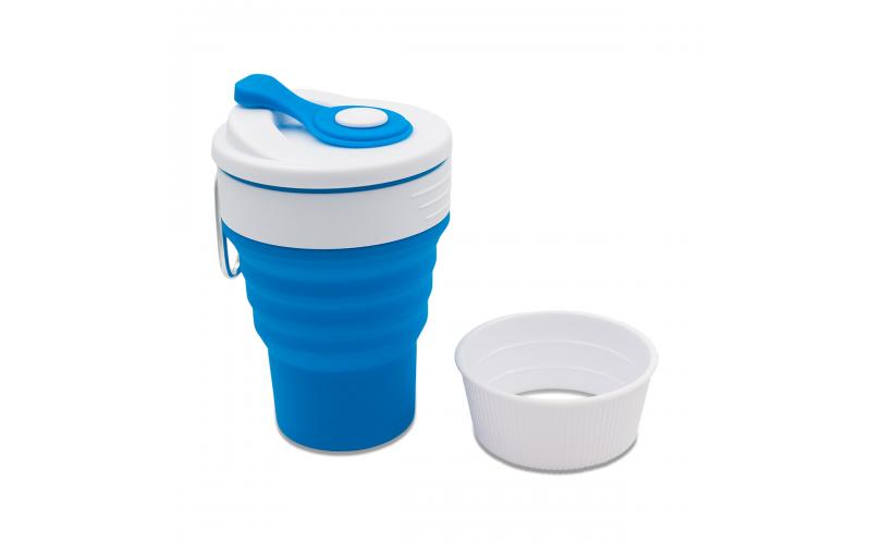 Kubek silikonowy Flexi 350 ml, niebieski