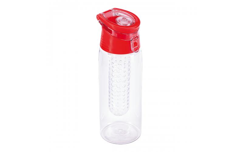 Bidon Frutello 700 ml, czerwony/transparentny