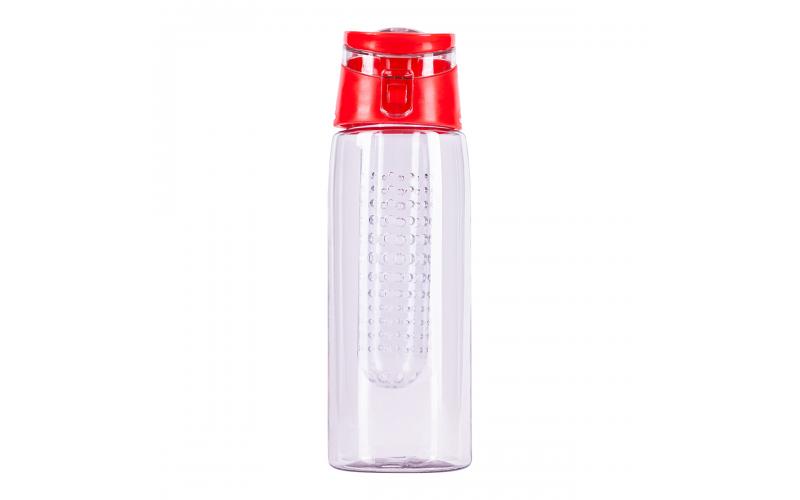 Bidon Frutello 700 ml, czerwony/transparentny