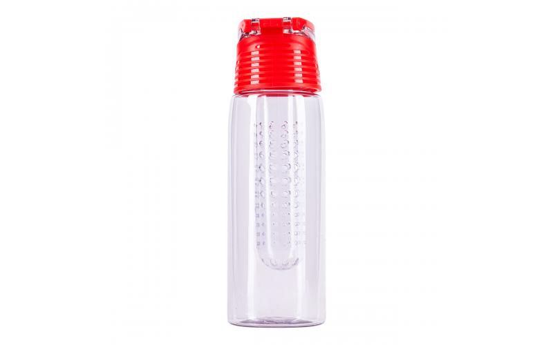 Bidon Frutello 700 ml, czerwony/transparentny