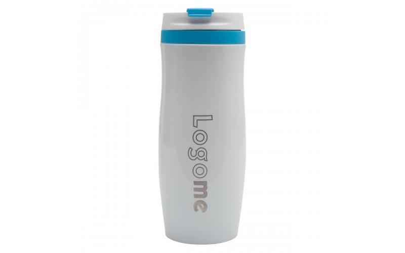Kubek termiczny Viki 390 ml, niebieski/biały