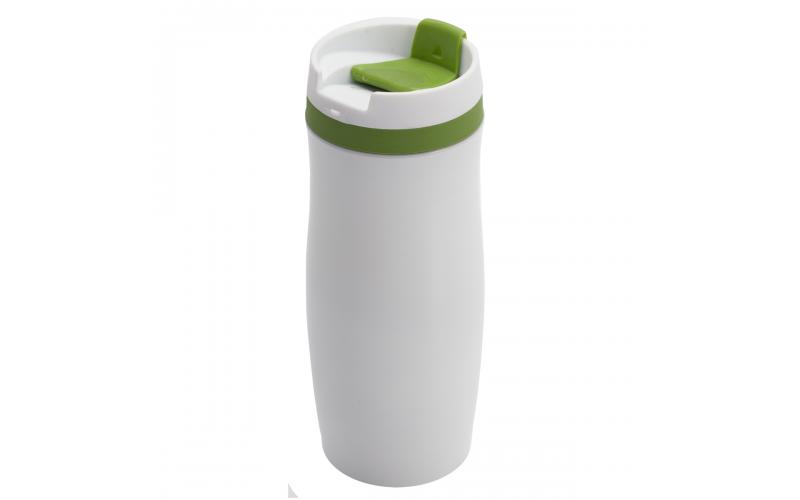 Kubek termiczny Viki 390 ml, zielony/biały