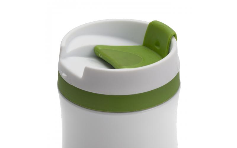 Kubek termiczny Viki 390 ml, zielony/biały