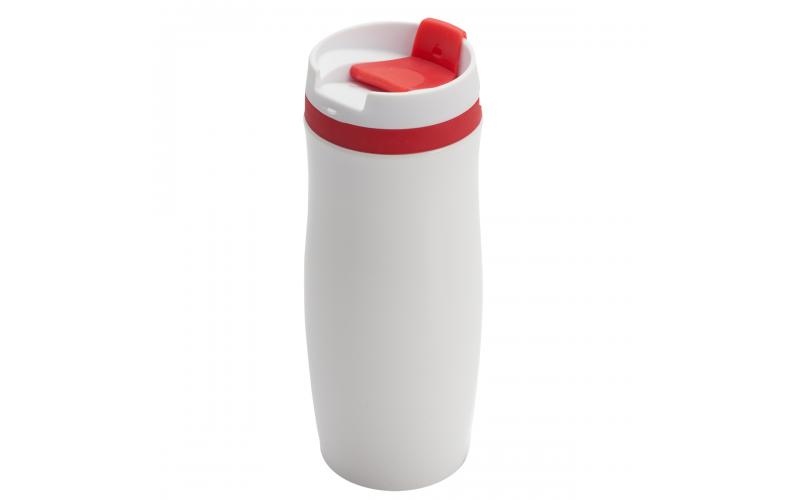 Kubek termiczny Viki 390 ml, czerwony/biały