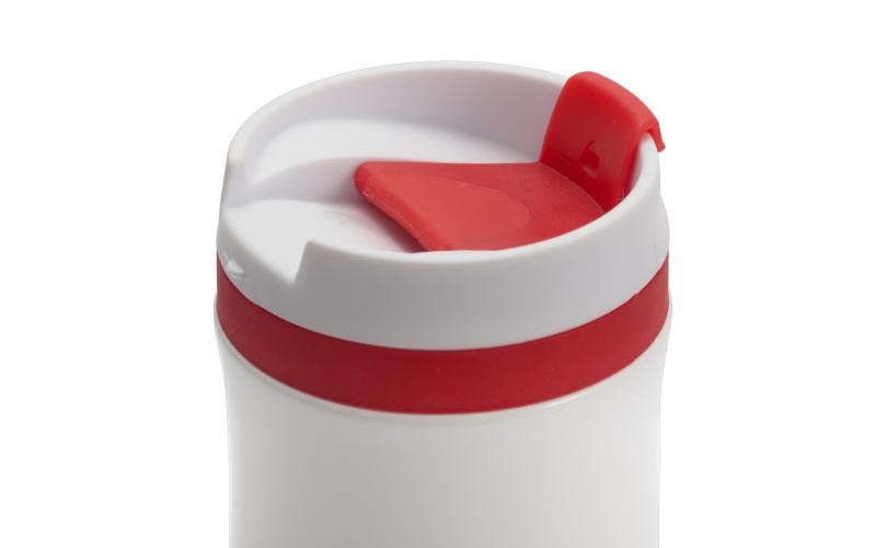 Kubek termiczny Viki 390 ml, czerwony/biały