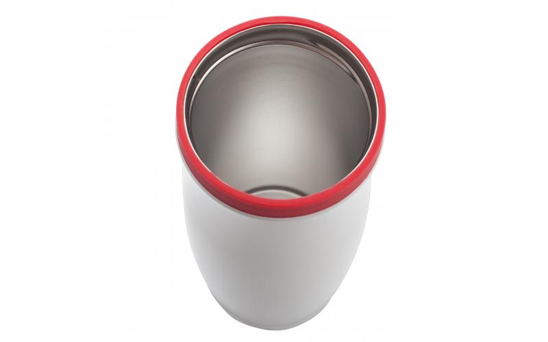 Kubek termiczny Viki 390 ml, czerwony/biały