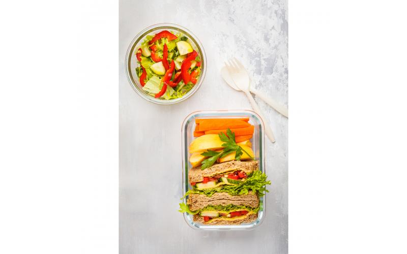 Lunch box Delect 900 ml, biały/transparentny