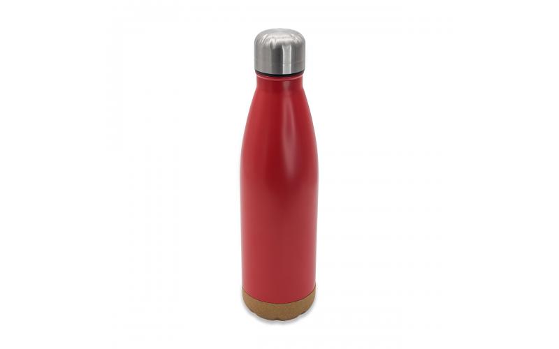 Butelka termiczna z korkowym spodem Jowi 500 ml, czerwony
