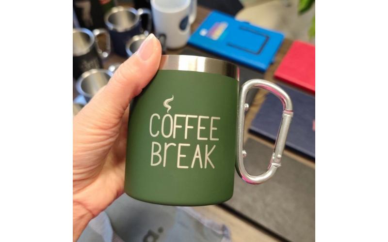 Kubek stalowy Magaro 300 ml, ciemny zielony